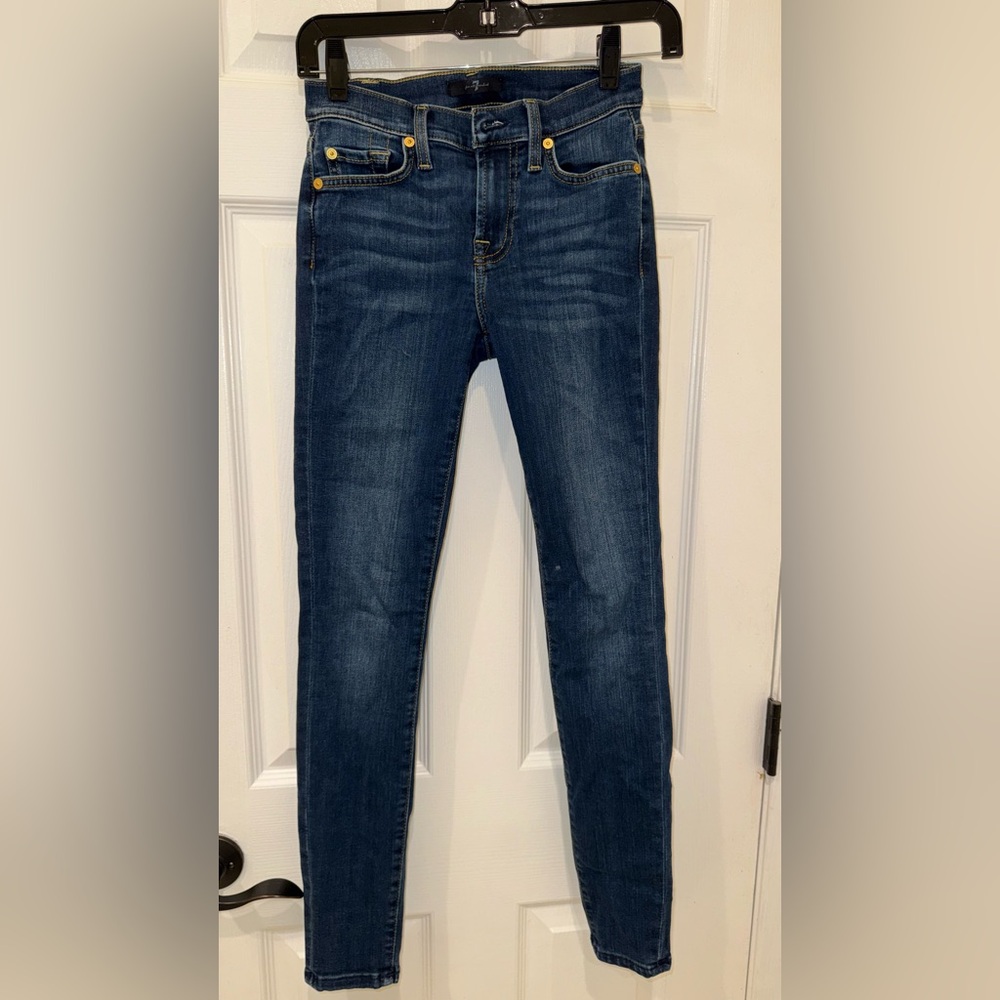 7 For All Mankind Dark Blue Skinny Jeans